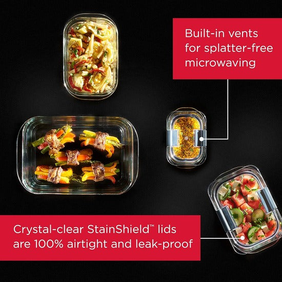 Rubbermaid Brilliance 36-Piece Food Storage Container Set, Clear